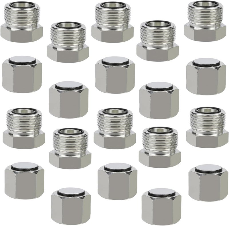 JROUTH ORFS 04 Hydraulic Cap and Plug Hose Tube and Pipe Fitting Kit, 37 Degree Pipe Fitting Kit Cap and Plug Kit(10 Sets） - Image 1